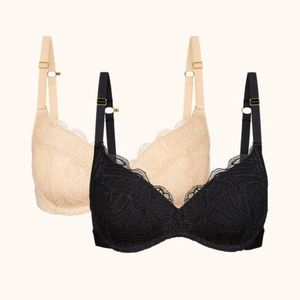 Lively Lace No-Wire pushup bras, 34A